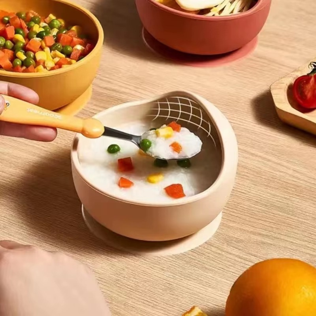 Set Bol en Silicone avec Cuillère Bois