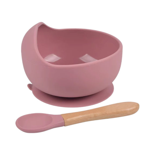 Set Bol en Silicone avec Cuillère Bois