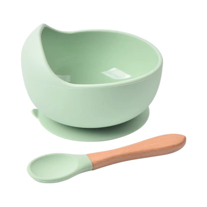 Set Bol en Silicone avec Cuillère Bois