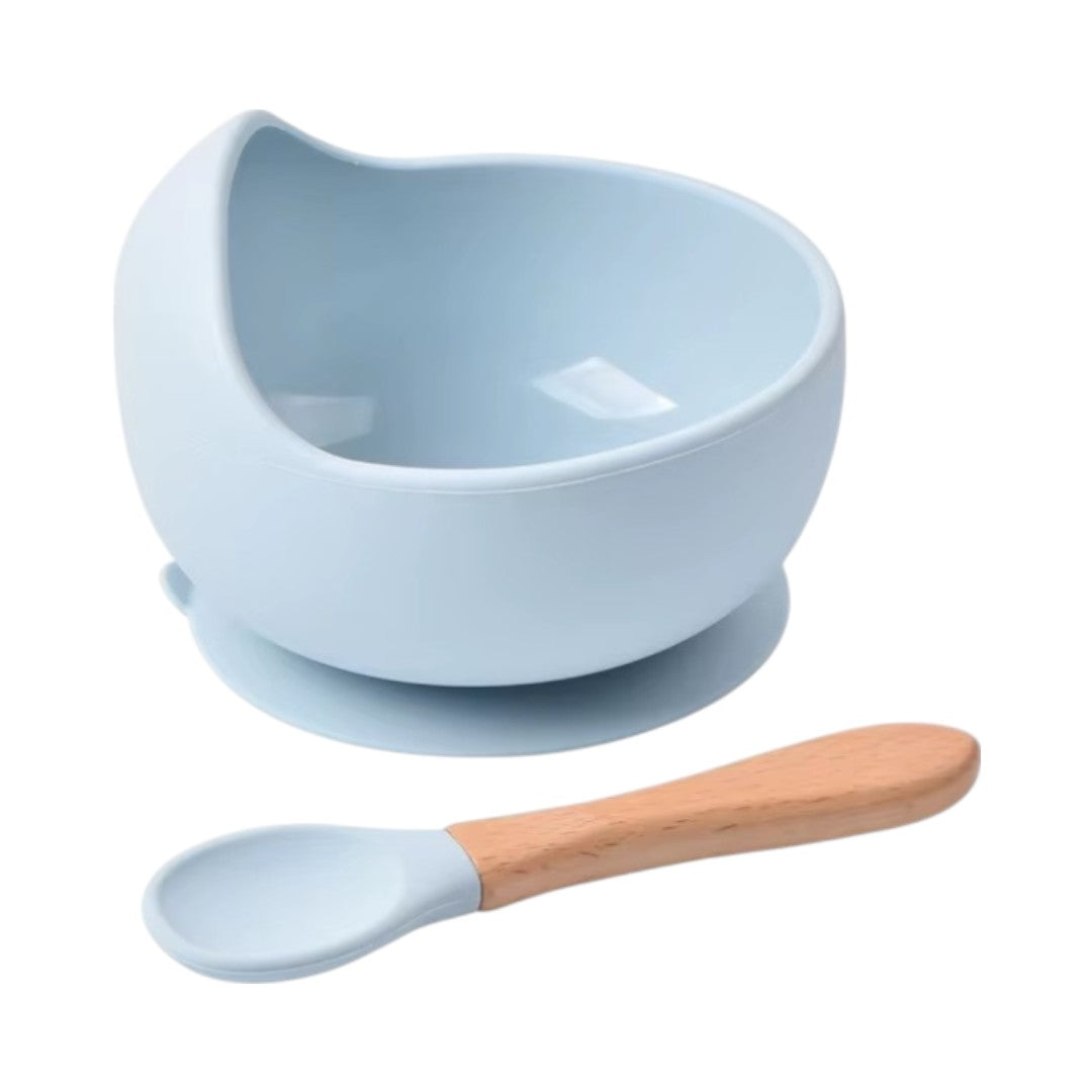 Set Bol en Silicone avec Cuillère Bois