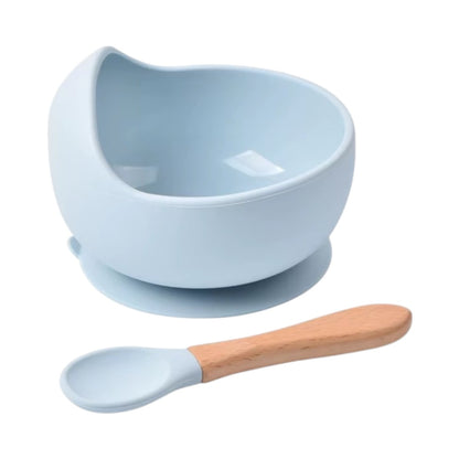 Set Bol en Silicone avec Cuillère Bois