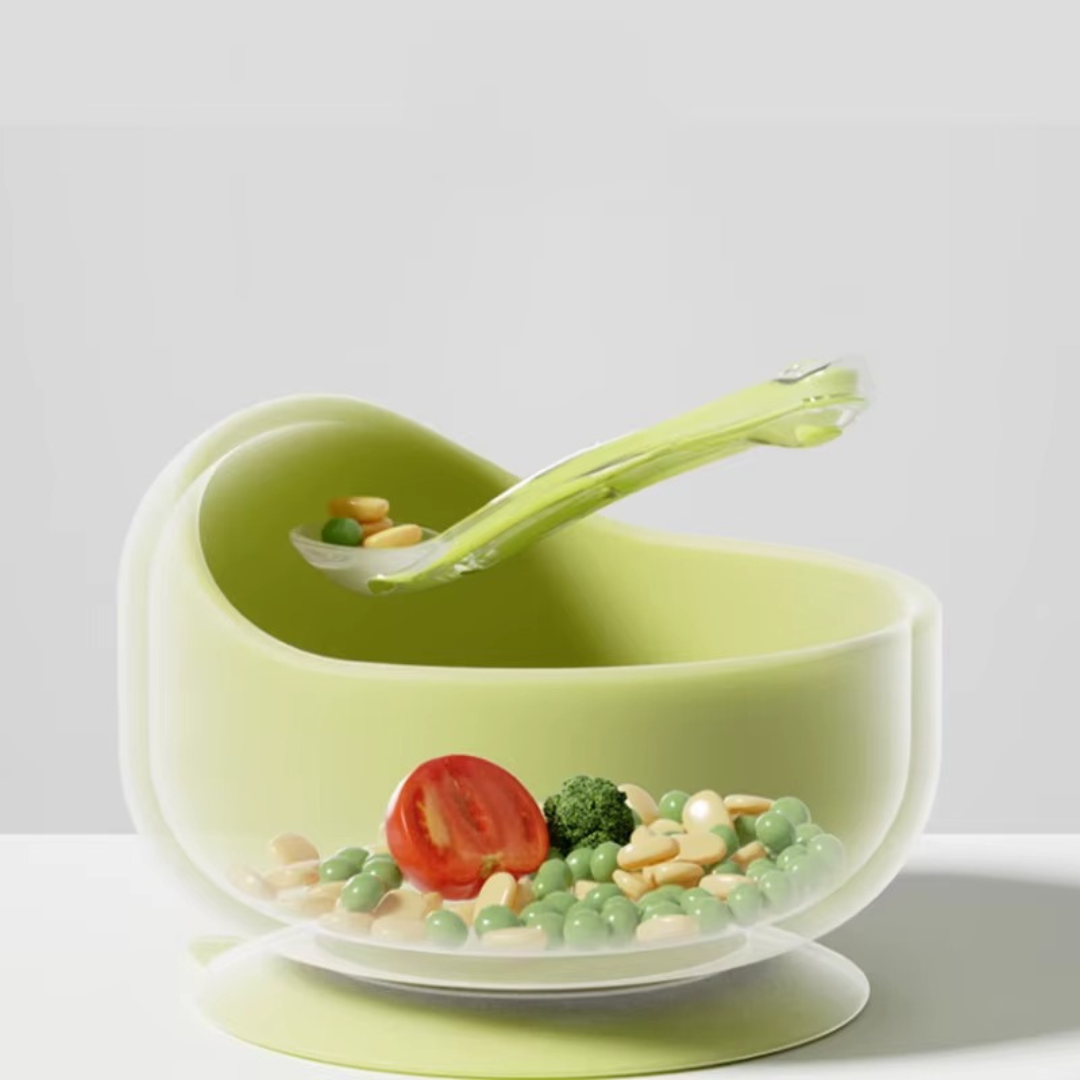 Set Bol en Silicone avec Cuillère Bois