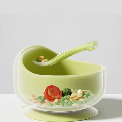 Set Bol en Silicone avec Cuillère Bois
