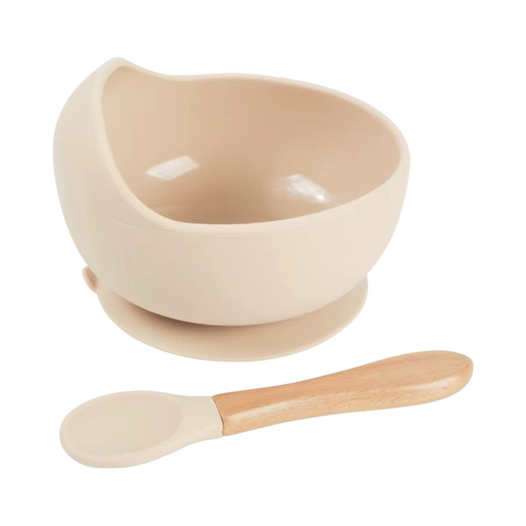 Set Bol en Silicone avec Cuillère Bois
